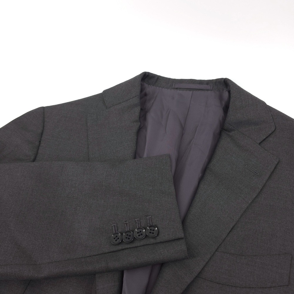 Ring Jacket Mens Blazer 100% Wool Charcoal Gray Size JP48 Made in Japan 3 Button